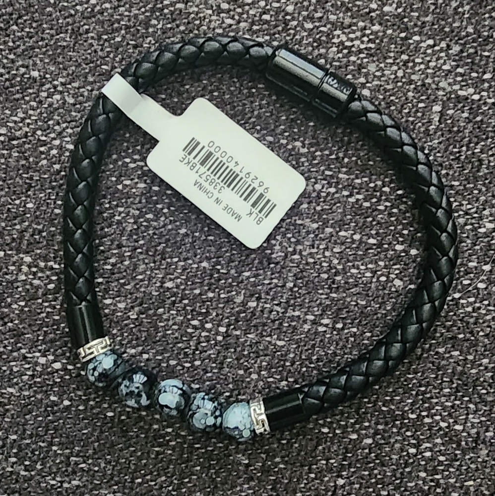 Two Men's Leather Buckle Bracelets